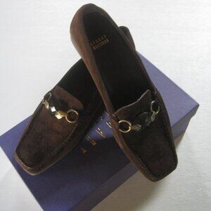 Stuart Weitzman Hardrock Cola Suede with Decorative Buckle Size 9 M Shoe